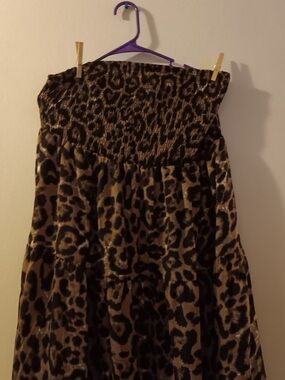 SHEIN Brown and Black Leopard Print Maxi Dress
